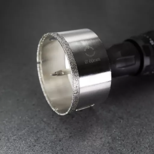 Алмазная коронка по керамограниту, плитке, кафелю 80 мм с центром Diamond Industrial