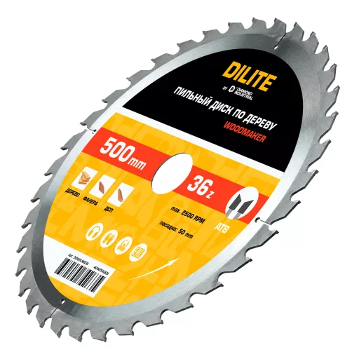 Диск пильный по дереву 500х50 мм Z=36 ATB Woodmaker DILITE by Diamond Industrial