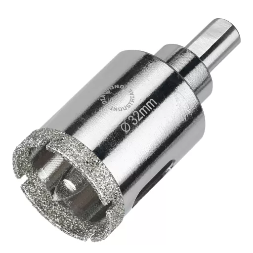 Алмазная коронка по керамограниту, плитке, кафелю 32 мм с центром Diamond Industrial