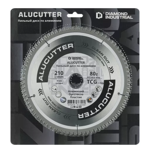 Диск пильный по алюминию, пластику Diamond Industrial 210х30 мм, Z=80 TCG AluCutter