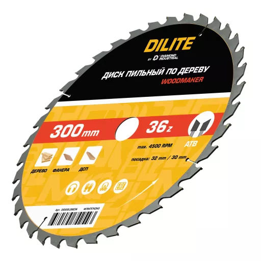 Диск пильный по дереву 300х32/30 мм Z=36 ATB Woodmaker DILITE by Diamond Industrial