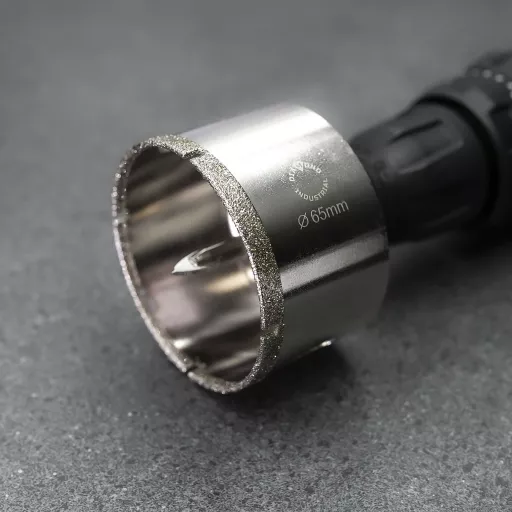 Алмазная коронка по керамограниту, плитке, кафелю 65 мм с центром Diamond Industrial