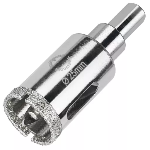 Алмазная коронка по керамограниту, плитке, кафелю 25 мм с центром Diamond Industrial