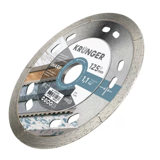 Диск алмазный ультратонкий 125*8*1.1*22,23 SHARP Kronger