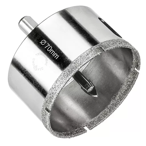 Алмазная коронка по керамограниту, плитке, кафелю 70 мм с центром Diamond Industrial