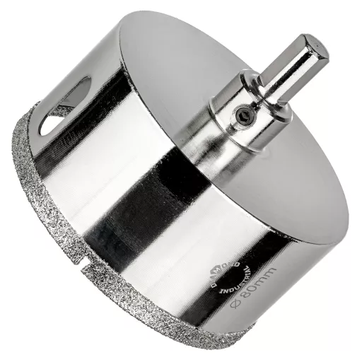 Алмазная коронка по керамограниту, плитке, кафелю 80 мм с центром Diamond Industrial