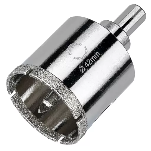 Алмазная коронка по керамограниту, плитке, кафелю 42 мм с центром Diamond Industrial