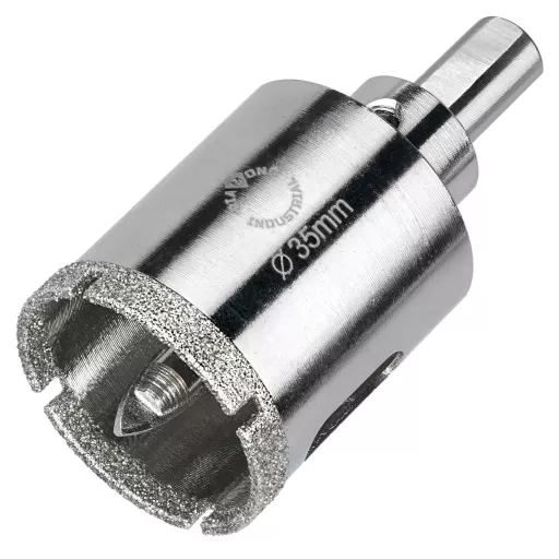 Алмазная коронка по керамограниту, плитке, кафелю 35 мм с центром Diamond Industrial