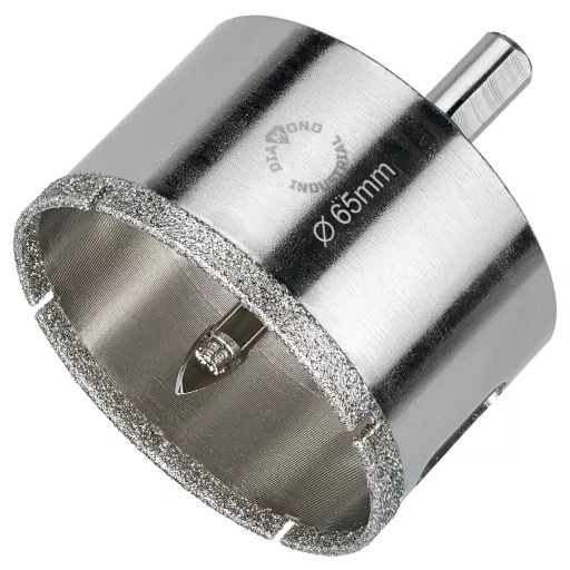 Алмазная коронка по керамограниту, плитке, кафелю 65 мм с центром Diamond Industrial