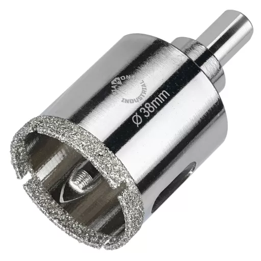 Алмазная коронка по керамограниту, плитке, кафелю 38 мм с центром Diamond Industrial