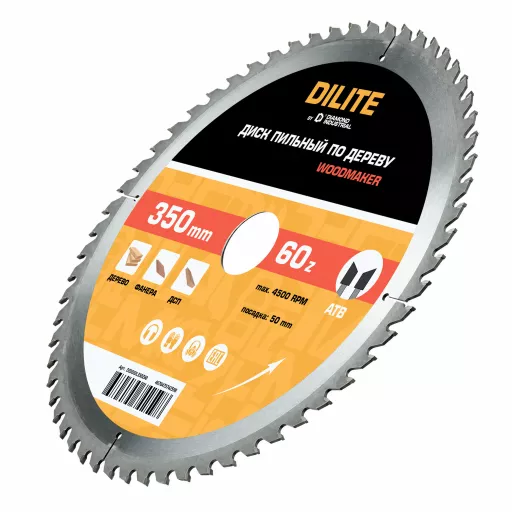 Диск пильный по дереву 350х50 мм Z=60 ATB Woodmaker DILITE by Diamond Industrial