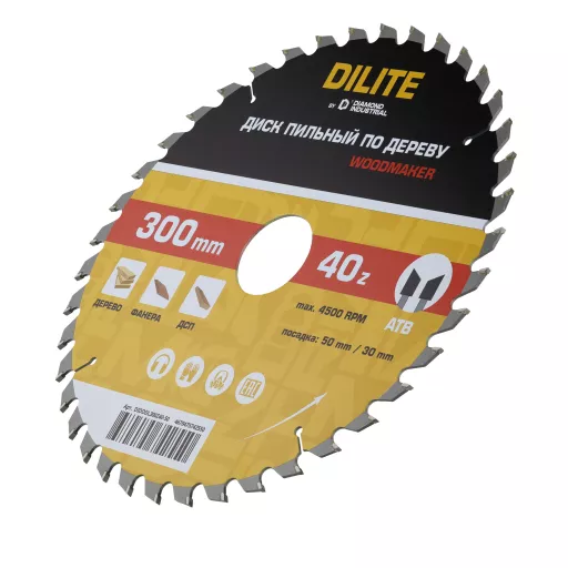 Диск пильный по дереву 300х50/30 мм Z=40 ATB Woodmaker DILITE by Diamond Industrial