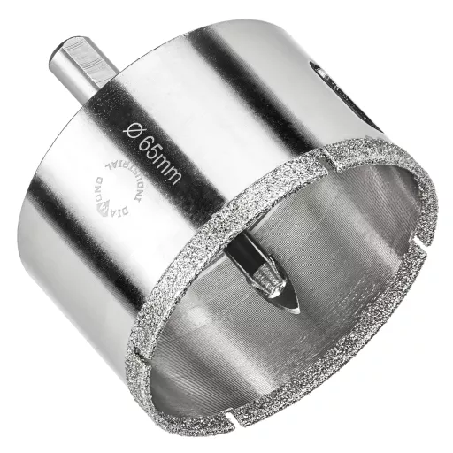 Алмазная коронка по керамограниту, плитке, кафелю 65 мм с центром Diamond Industrial