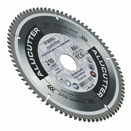 Диск пильный по алюминию, пластику Diamond Industrial 210х30 мм, Z=80 TCG AluCutter