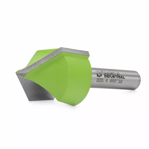 Diamond Industrial Фреза пазовая V-образная 90 градусов 25,4×25,4 мм S=8 мм Z=2 DIDFRV82525