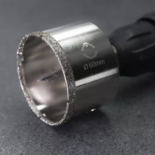 Алмазная коронка по керамограниту, плитке, кафелю 60 мм с центром Diamond Industrial