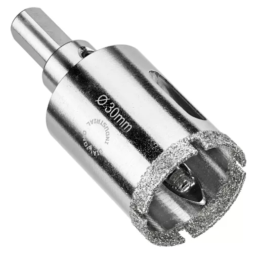 Алмазная коронка по керамограниту, плитке, кафелю 30 мм с центром Diamond Industrial