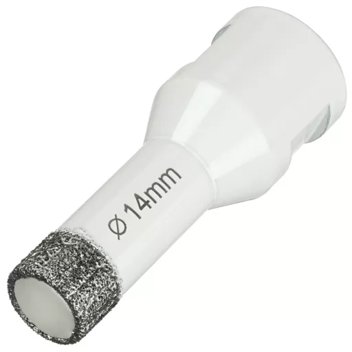 Алмазная коронка по керамограниту, керамике и камню 14 мм Universal Diamond Industrial, вакуумная пайка, M14