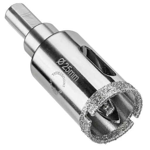 Алмазная коронка по керамограниту, плитке, кафелю 25 мм с центром Diamond Industrial