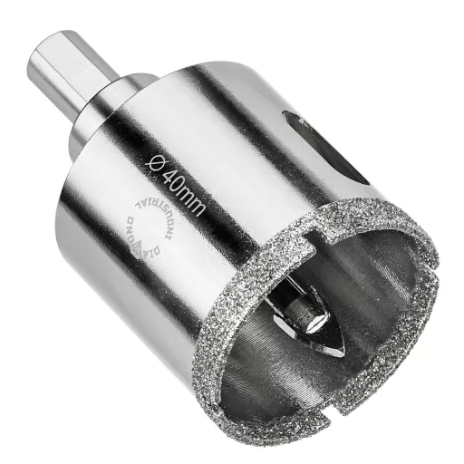 Алмазная коронка по керамограниту, плитке, кафелю 40 мм с центром Diamond Industrial