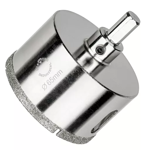 Алмазная коронка по керамограниту, плитке, кафелю 65 мм с центром Diamond Industrial