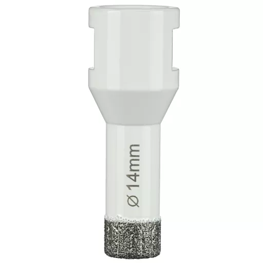 Алмазная коронка по керамограниту, керамике и камню 14 мм Universal Diamond Industrial, вакуумная пайка, M14